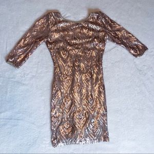 Bodycon Sequin Rose gold Dress